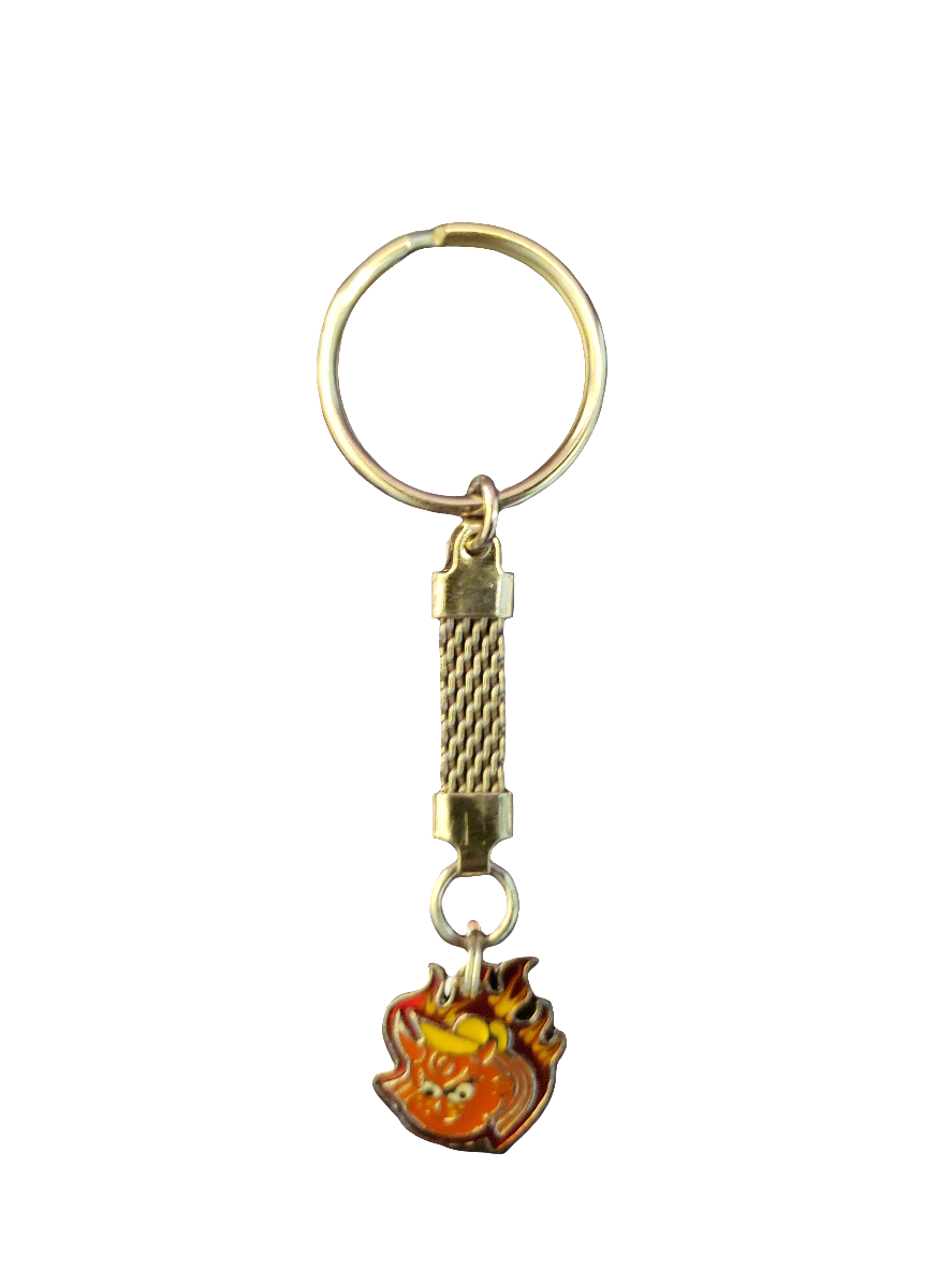 Handmade Keychain with Little Red Devil Charm