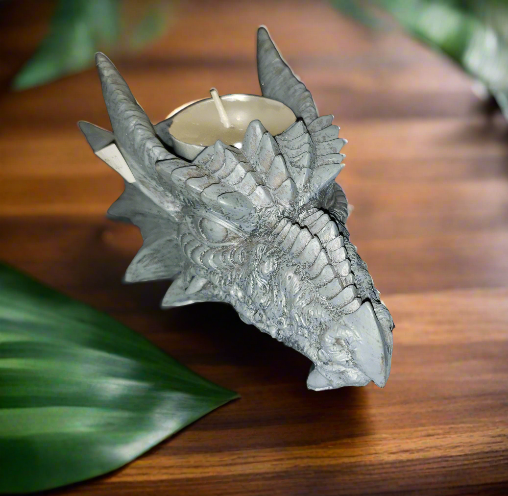 Medieval Dragon Head Tea Light Holder