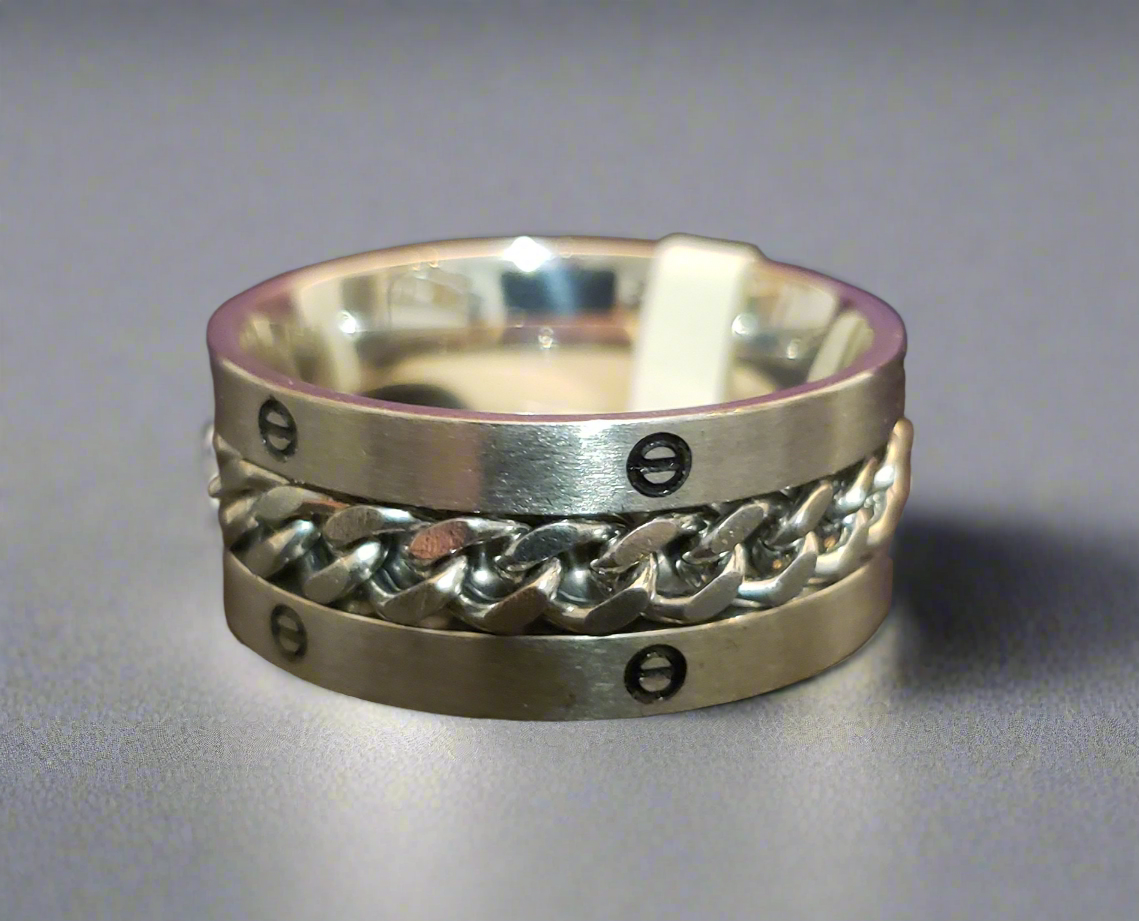 Spinner Ring Double Wide with Chain