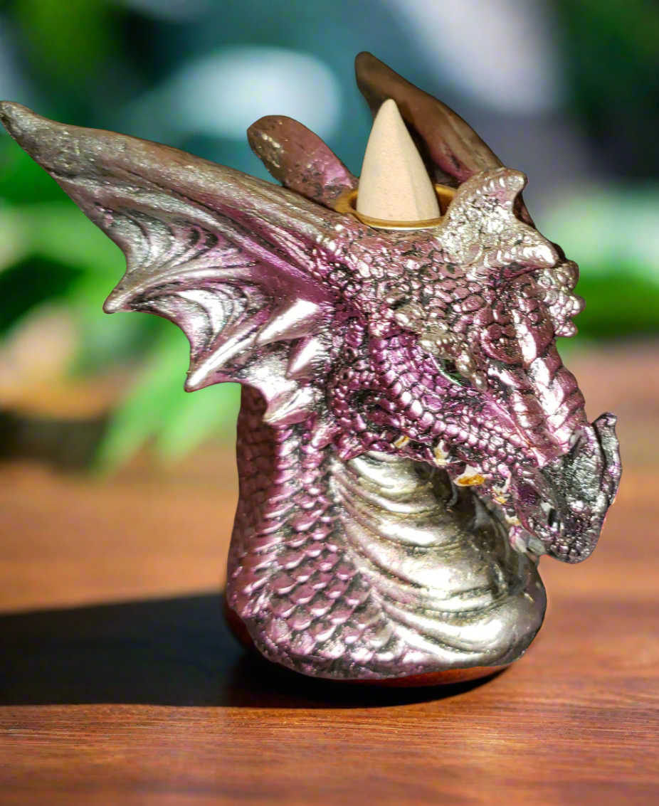 Medieval Purple Dragon Back Flow Incense Burner