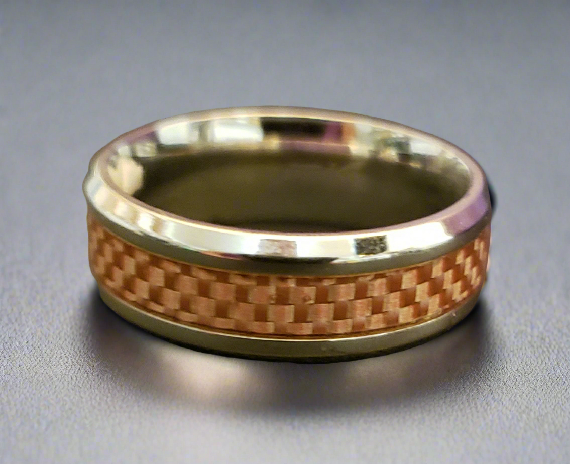 Pink Fibre Optic Steel Band Ring