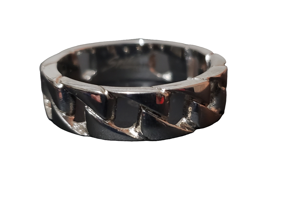 Men's Steel Decorative Link Ring