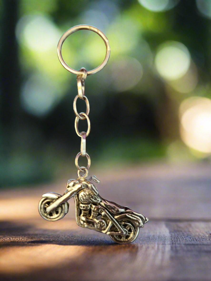 Handmade Keychain with Motorcycle Charm