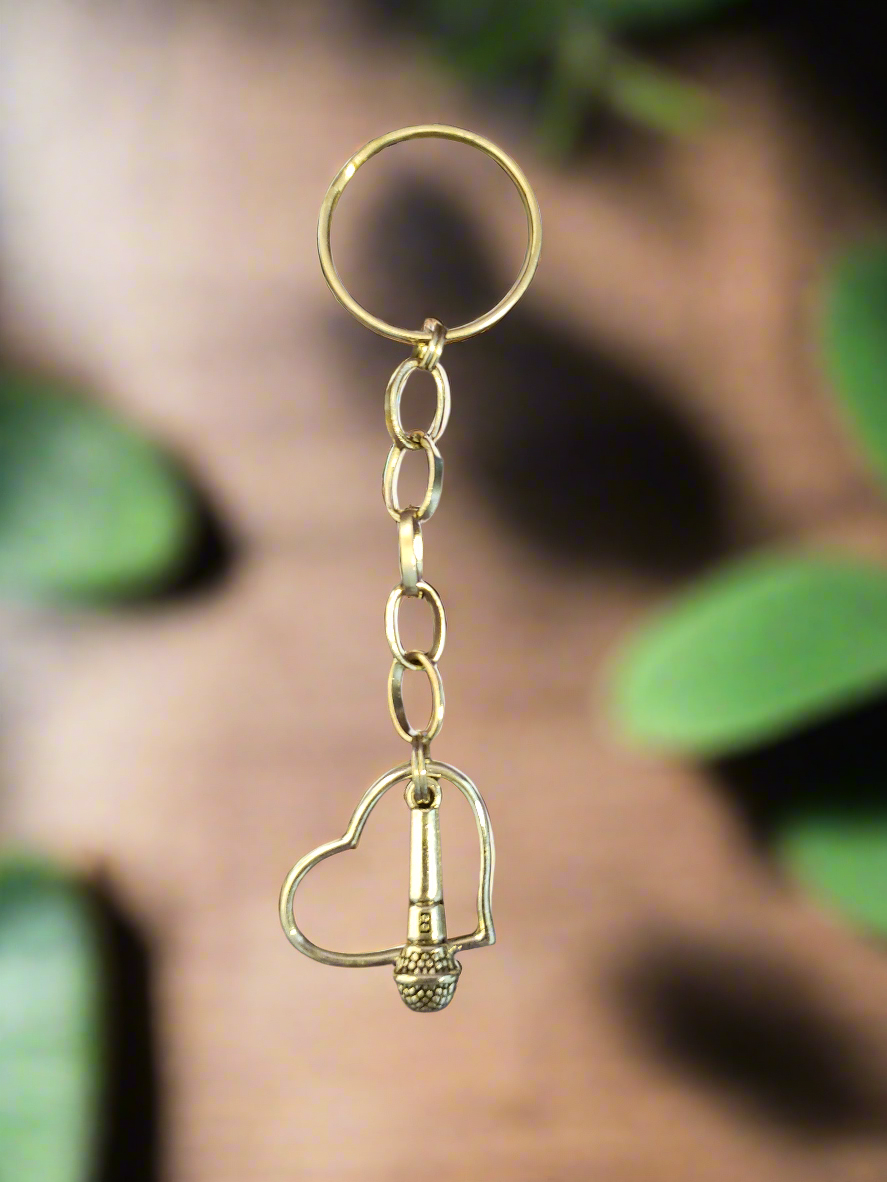 Handmade Keychain with Heart & Microphone