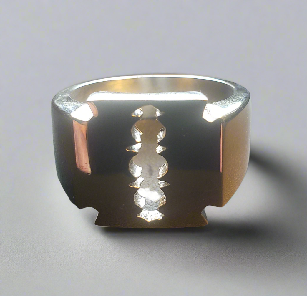 Men's Steel Razor Blade Ring