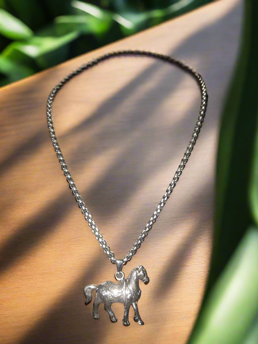 Stainless Steel Chain with Horse Pendant