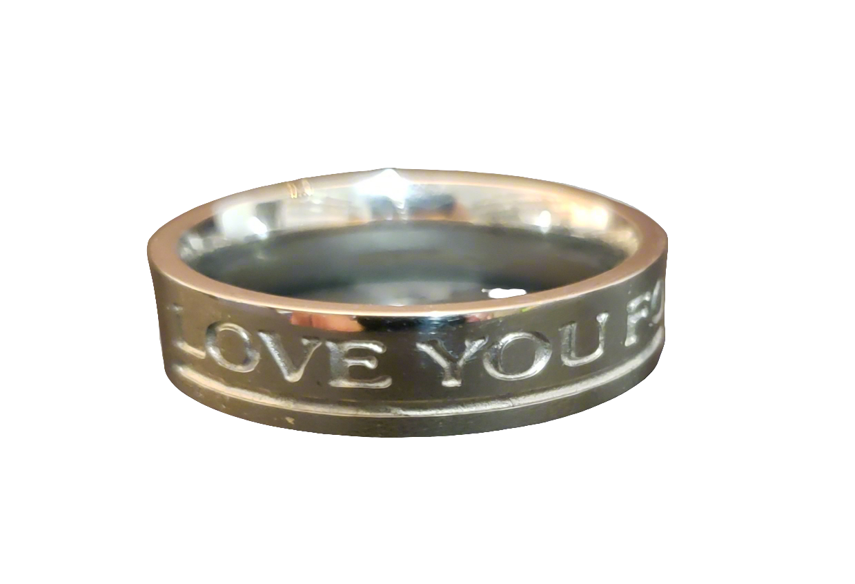 Ladies/Men's "I Love You Forever" Steel Ring