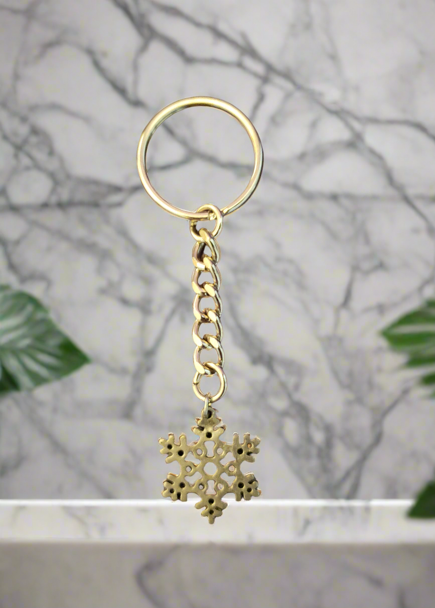 Handmade Keychain with Snowflake Charm