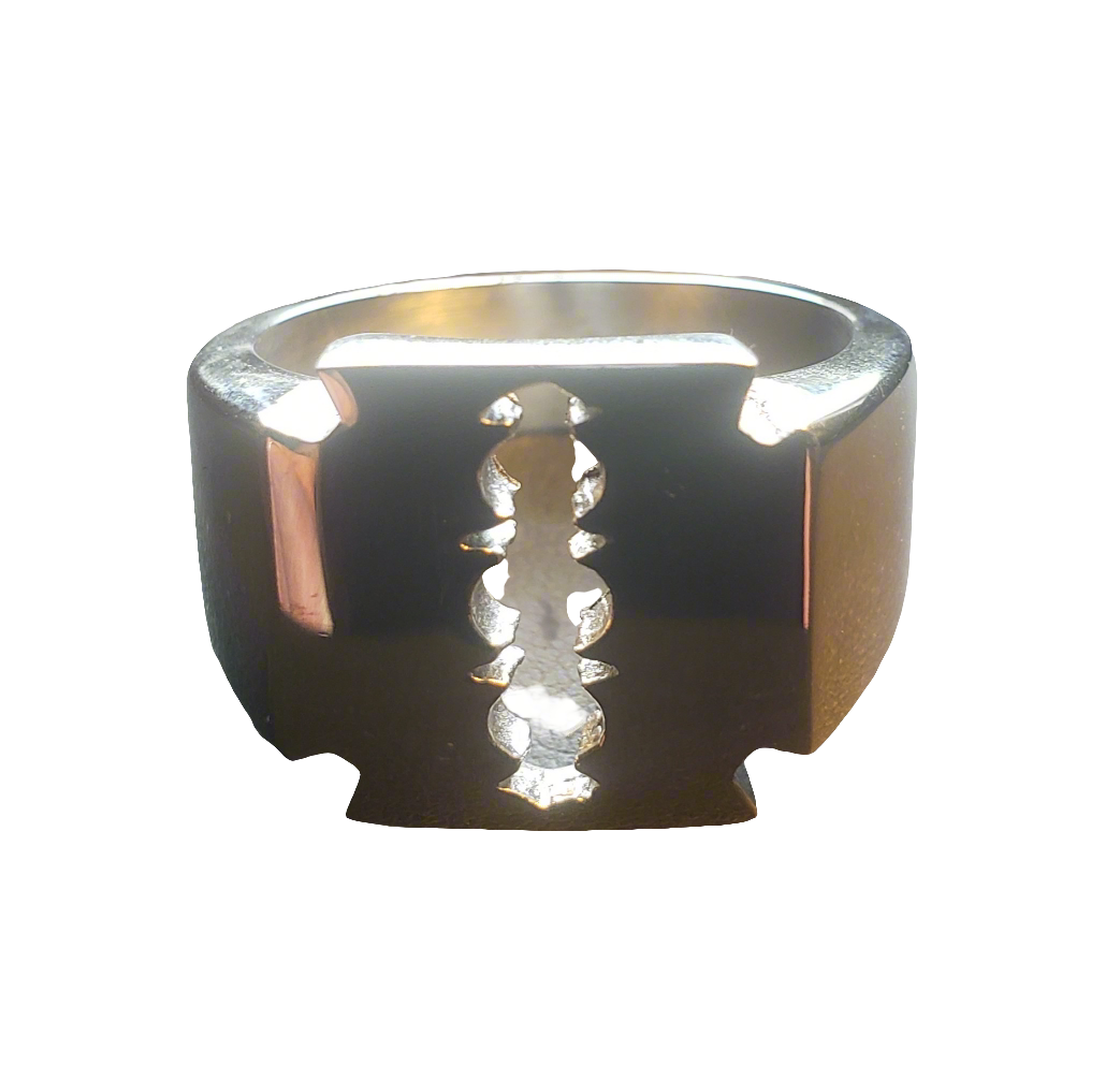 Men's Steel Razor Blade Ring
