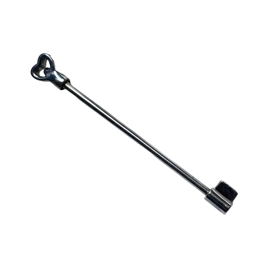 Key Industrial Ear Barbell in 316l stainless steel angled left