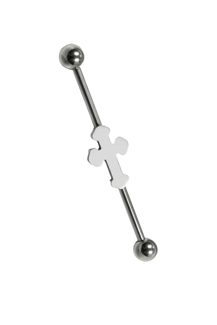 Stainless Steel Cross Industrial Ear Piercing