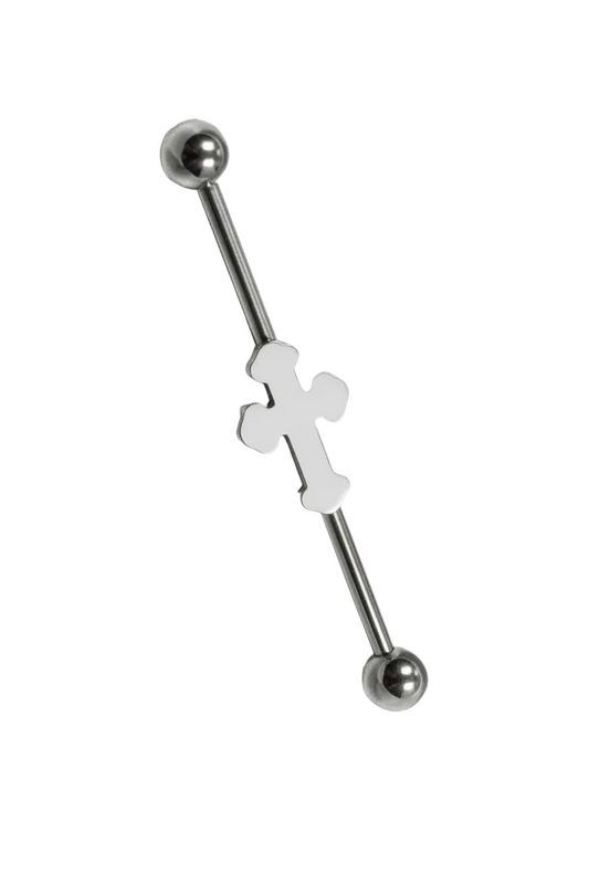 Stainless Steel Cross Industrial Ear Piercing