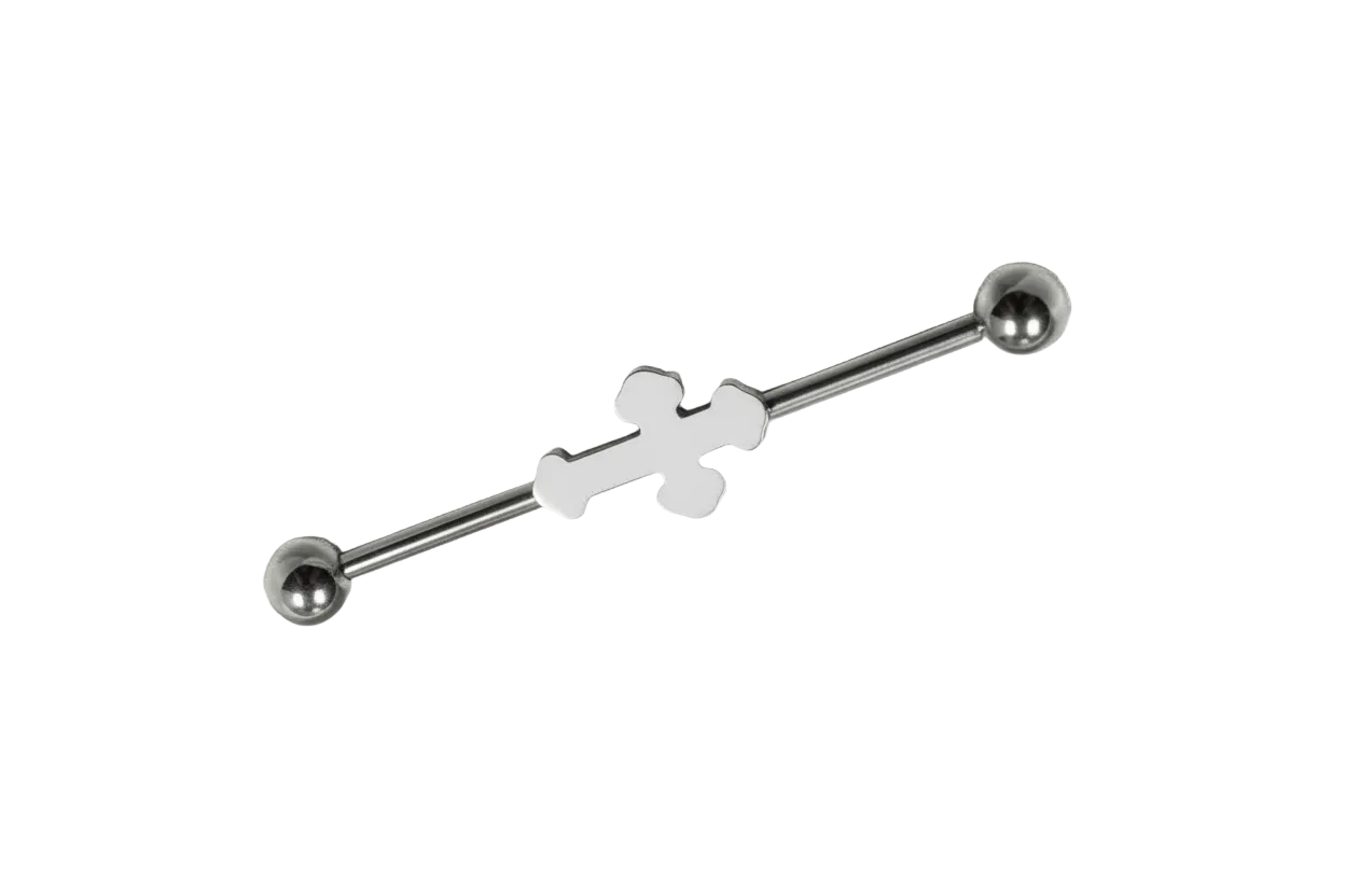 Stainless Steel Cross Industrial Ear Piercing