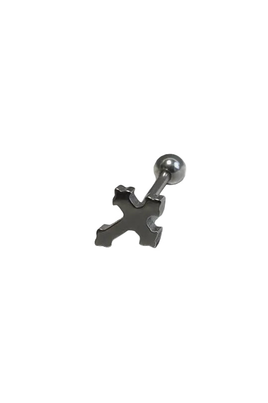 Medieval Cross tongue barbell in 316l stainless steel
