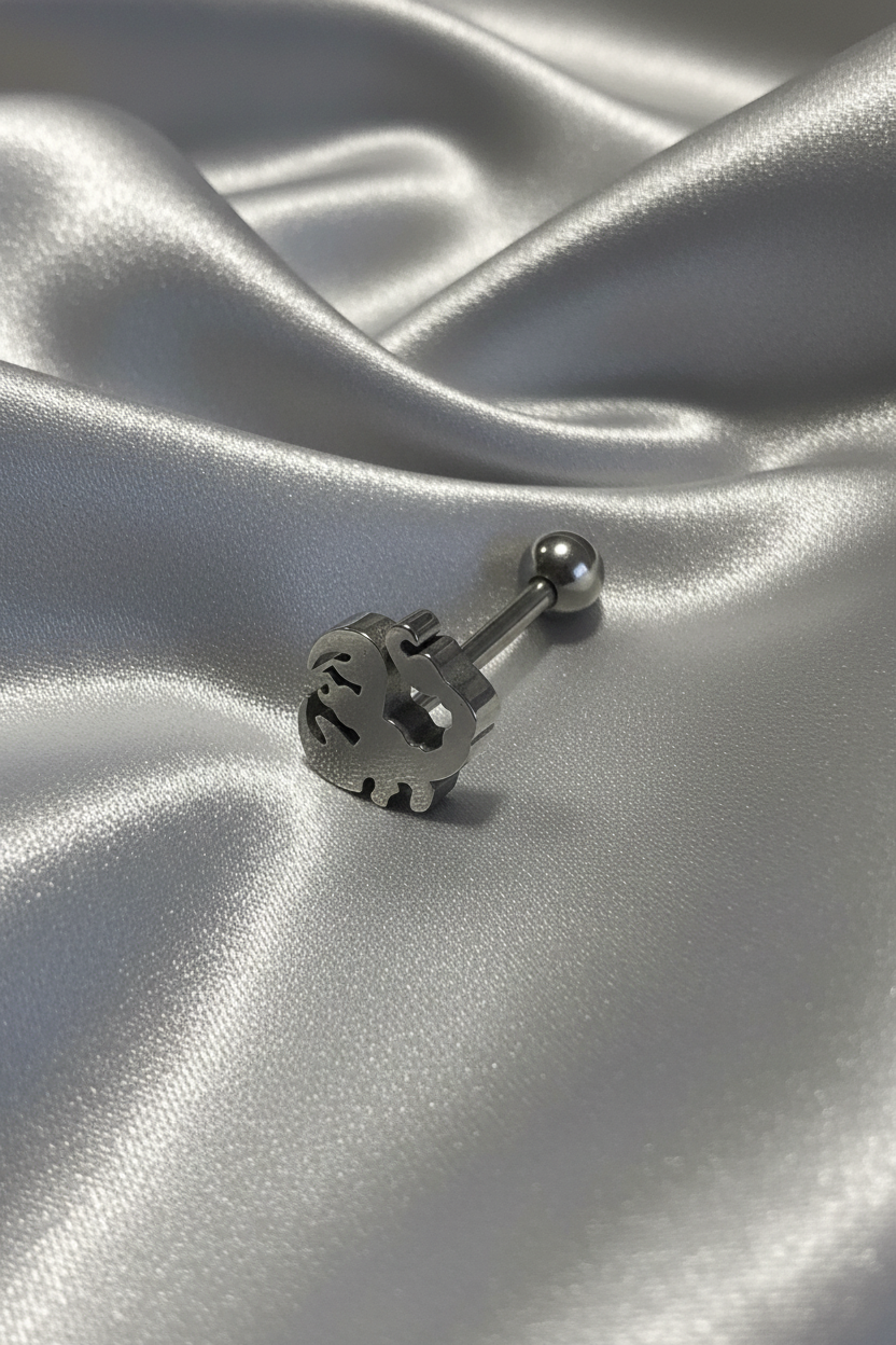 Scorpion tongue barbell in 316l stainless steel