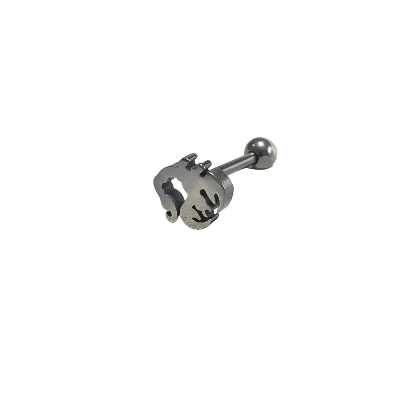 Scorpion tongue barbell in 316l stainless steel