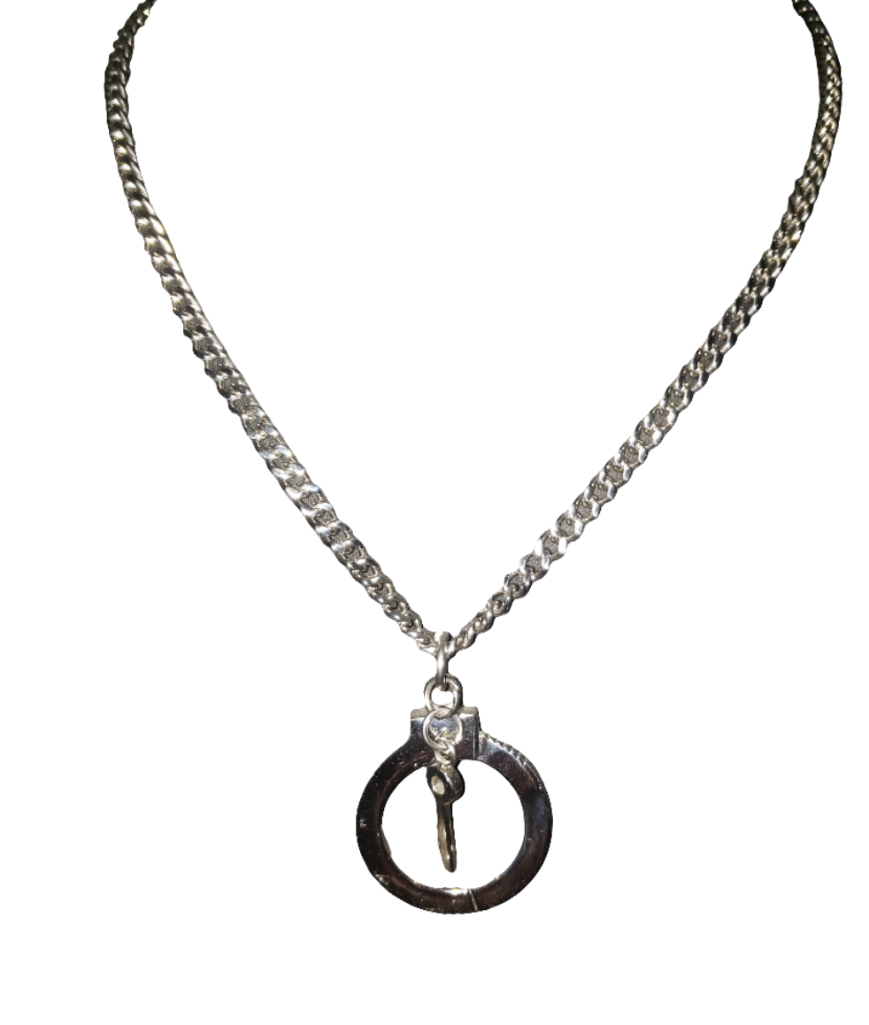 Stainless Steel Chain with Handcuff & Key Pendant