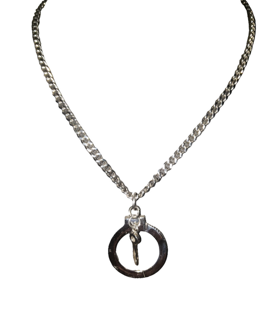 Stainless Steel Chain with Handcuff & Key Pendant