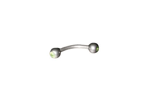 Green Crystal Steel Eye Brow Piercing