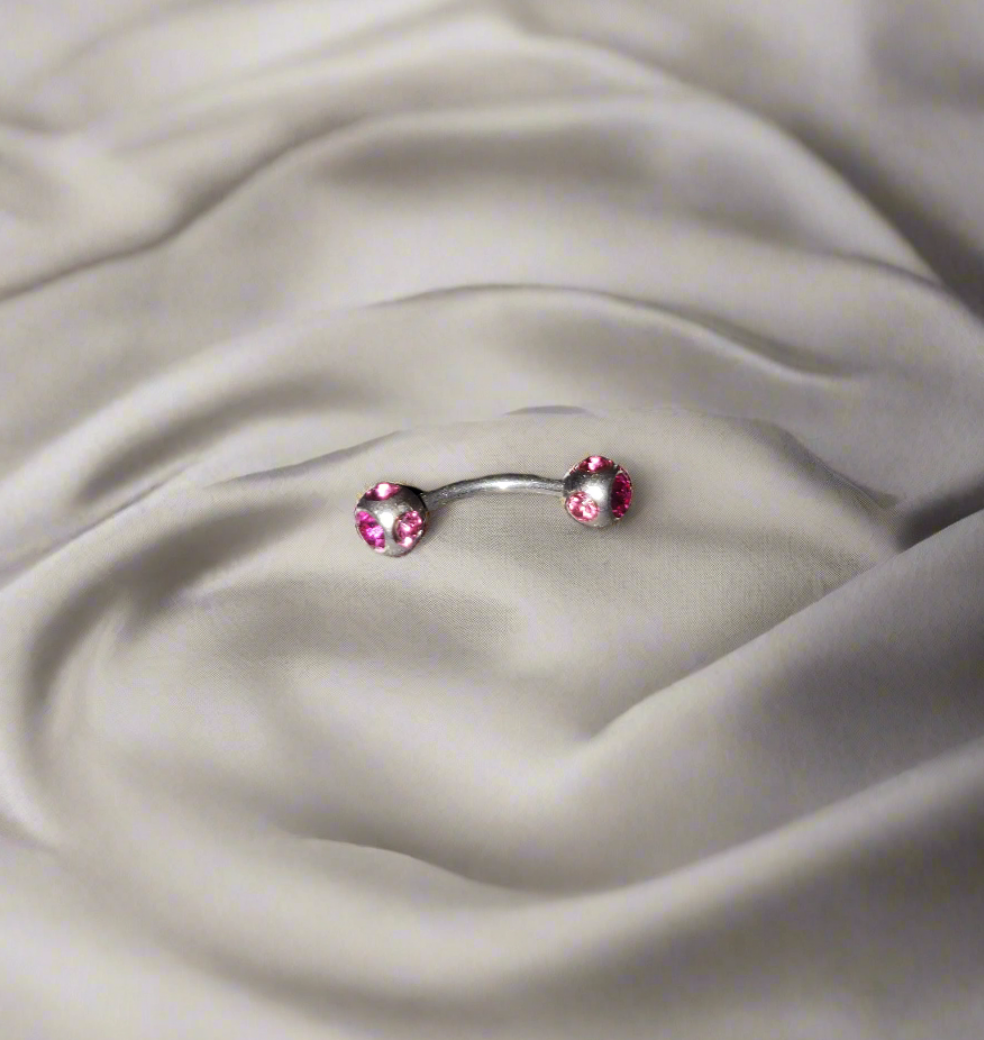 Pink Crystal Eye Brow Piercing