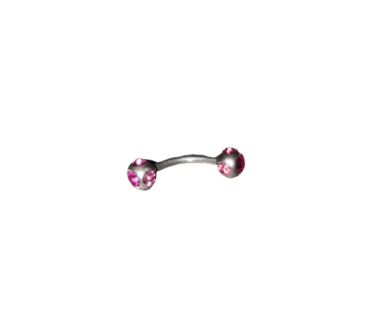 Pink Crystal Eye Brow Piercing