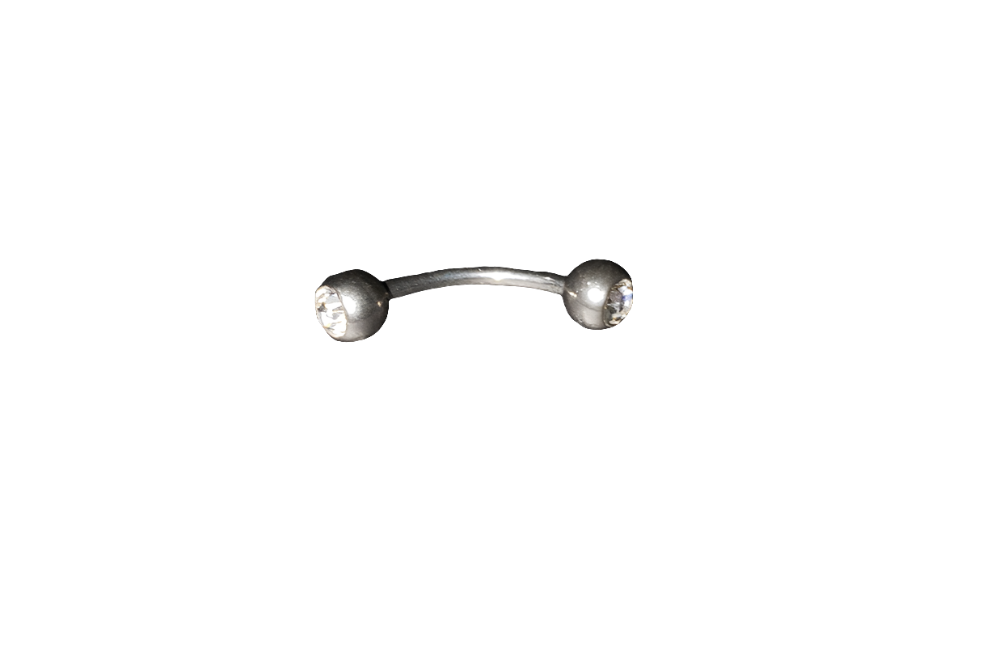 Clear Crystal Steel Eye Brow Piercing