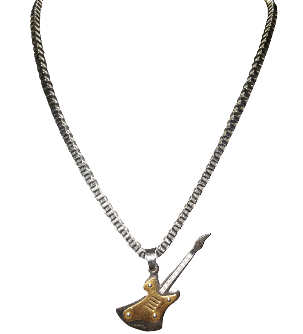 Stainless Steel Chain with Electric Guitar Pendant