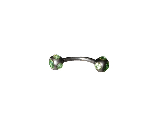Green Crystal Eye Brow Piercing