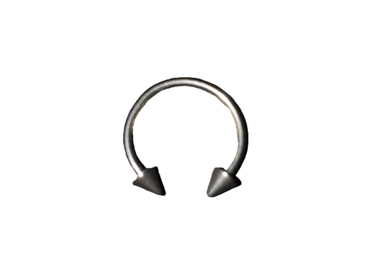 Stainless Steel 16 gauge, 10mm Horseshoe Ring with 2mm Spikes