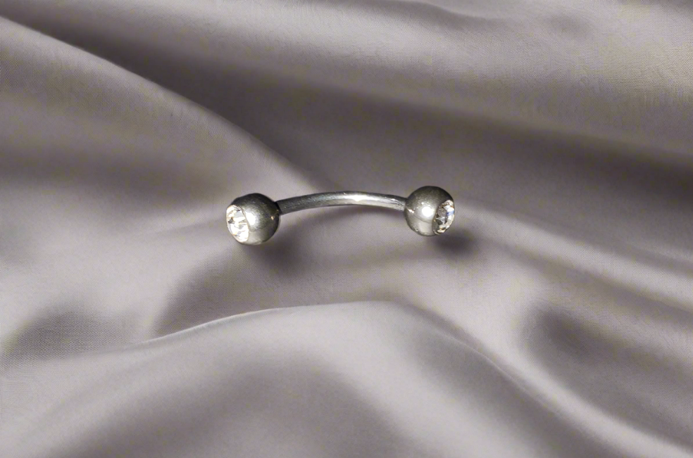 Clear Crystal Steel Eye Brow Piercing
