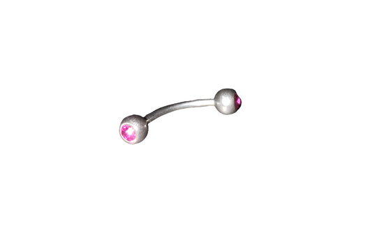 Pink Crystal Steel Eye Brow Piercing
