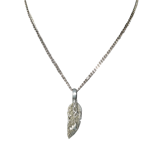 Stainless Steel Chain with Feather Pendant