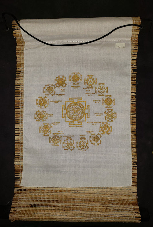 Spiritual Bamboo Vedic Symbols Tapestry