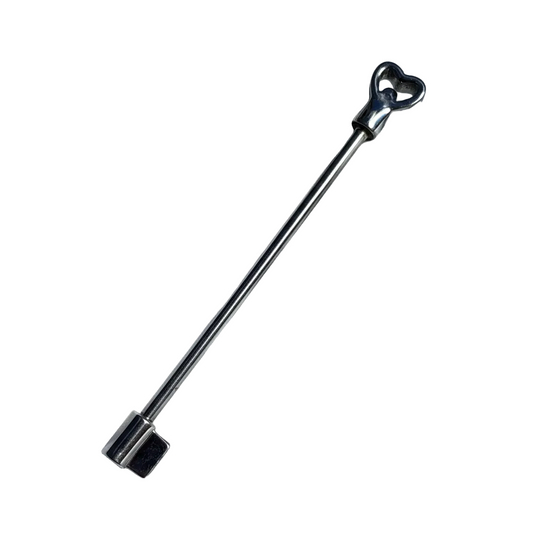 Key Industrial Ear Barbell in 316l stainless steel close up detail