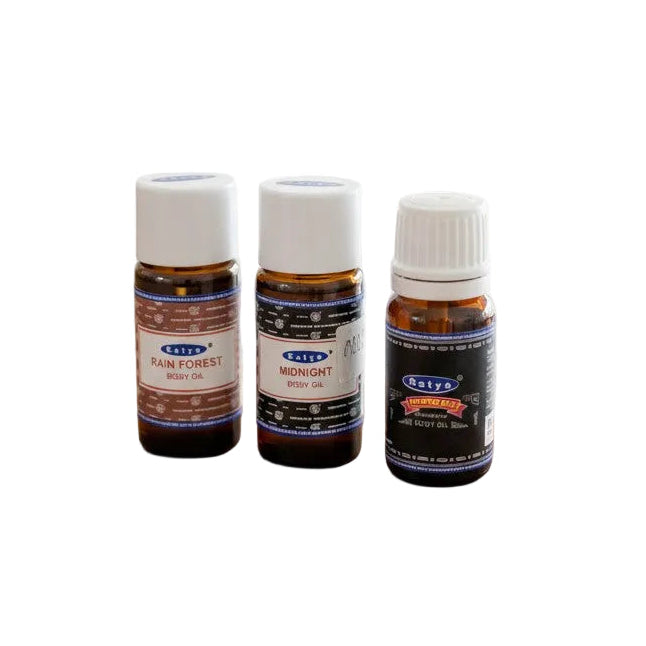 Midnight Vibes Essential Oil Blends 3 Pack Special on a white background close up detail.