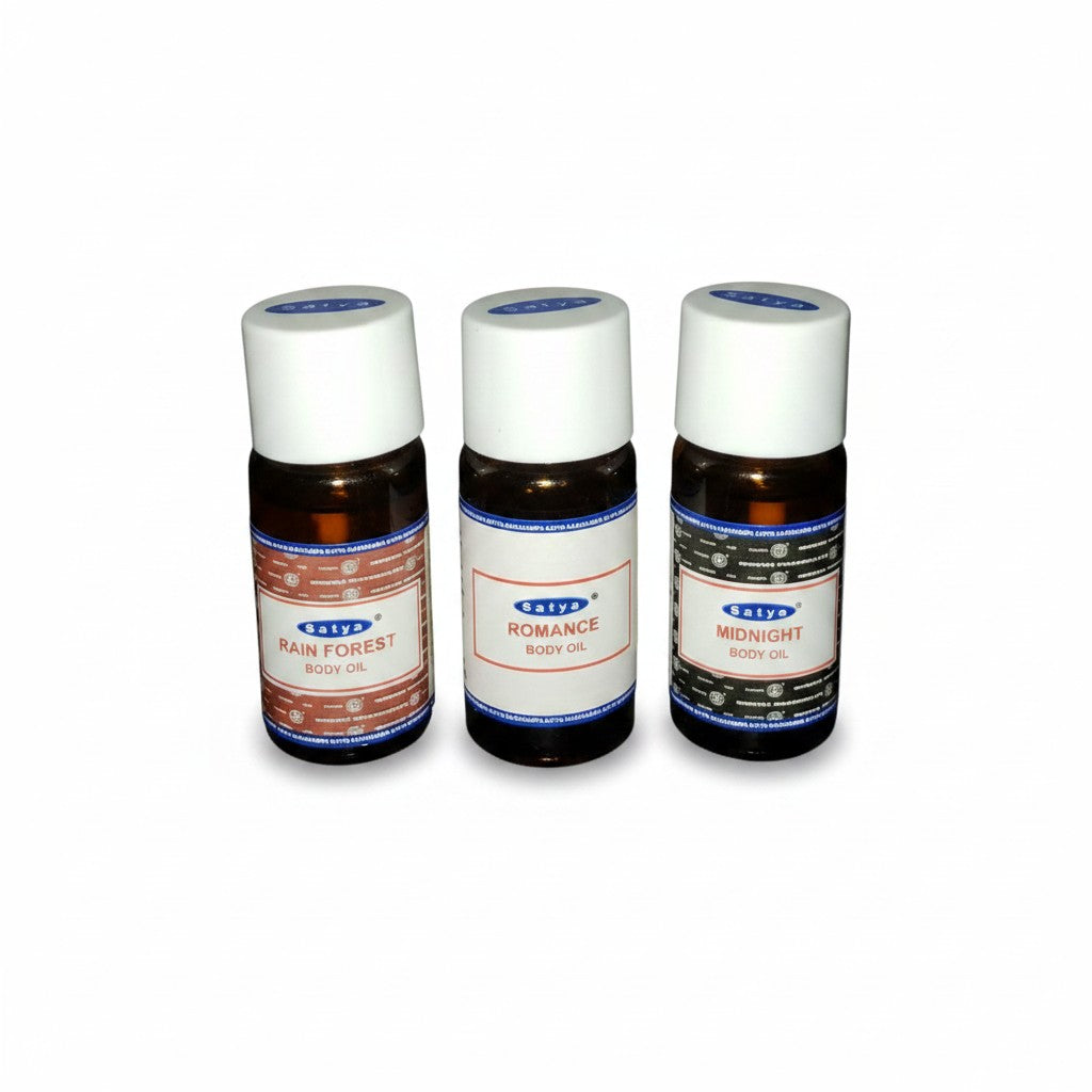 Mystic Romance Essential Oil Blends 3 Pack Special on a white background close up detail.