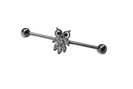 Stainless Steel Owl Industrial Ear Piercing