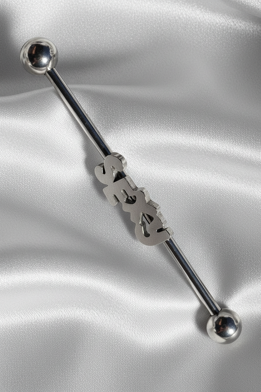 "Sexy" Industrial Ear Barbell in 316l stainless steel
