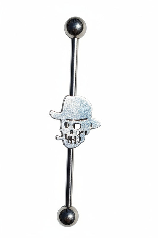 Stainless Steel Skull Head Industrial Ear Piercing