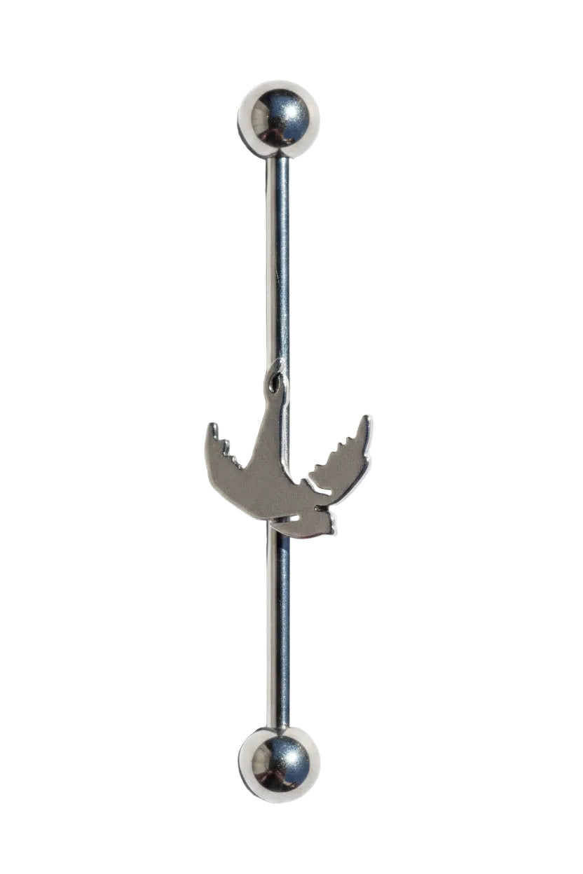 Dove Industrial Ear Barbell / Stainless Steel 316L