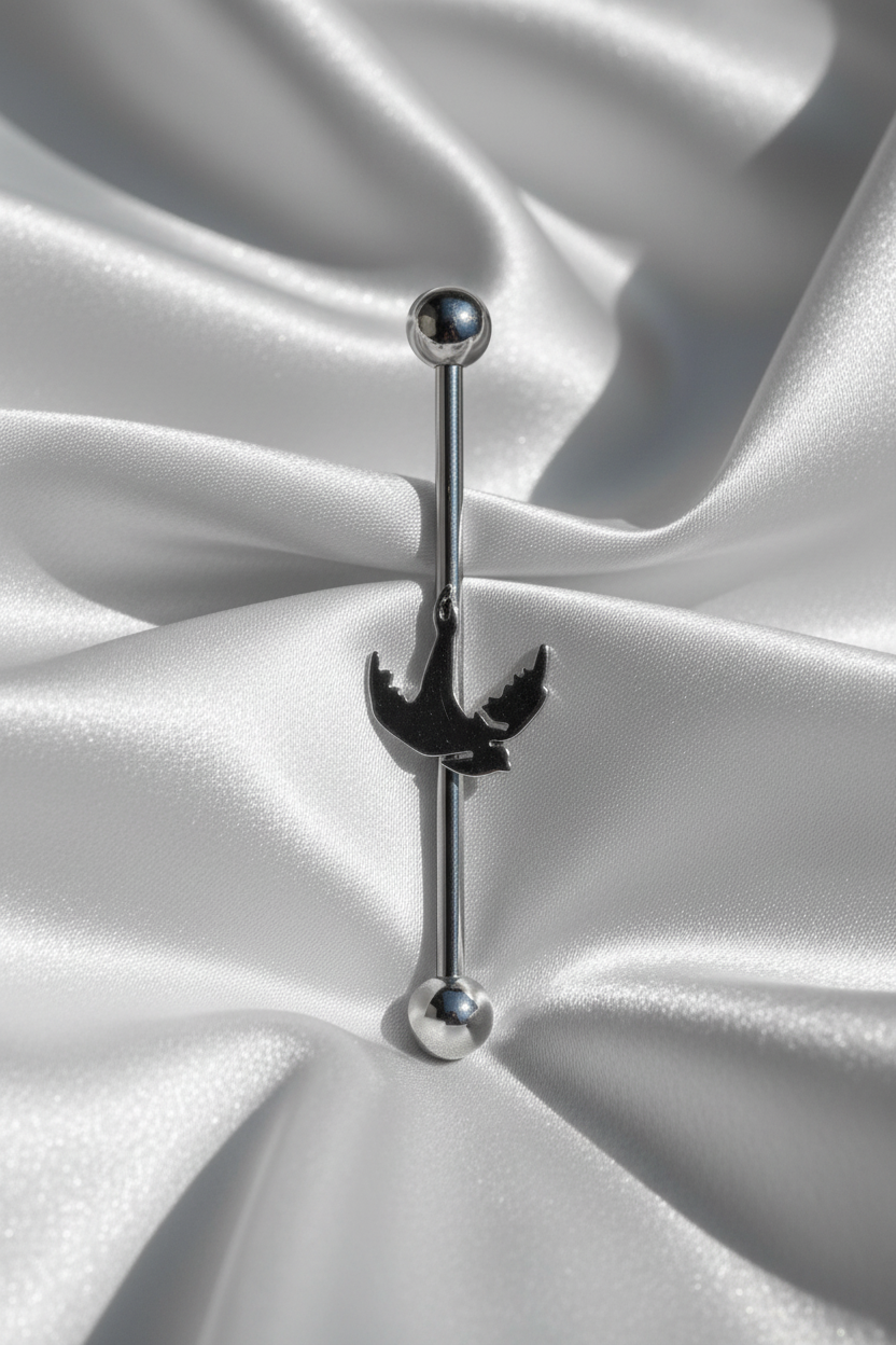 Dove Industrial Ear Barbell / Stainless Steel 316L