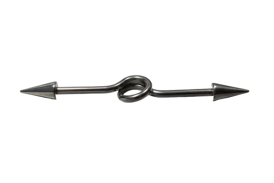 Industrial Ear Barbell with Spikes in 316l stainless steel