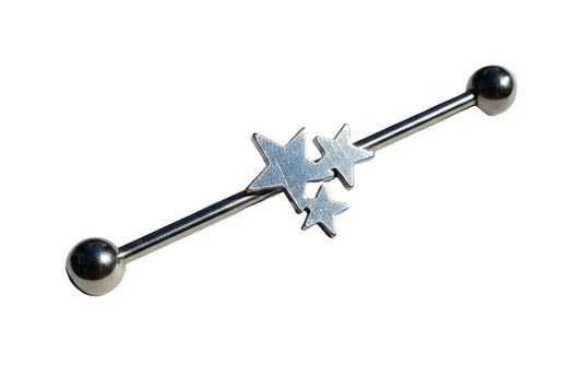 Stainless Steel Stars Industrial Ear Piercing