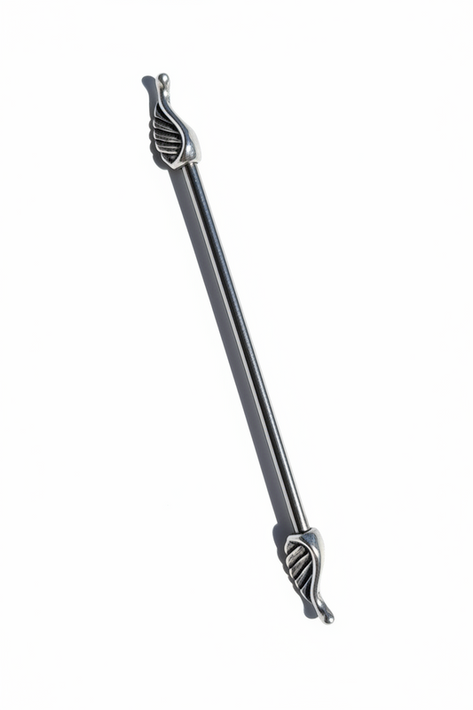 Wings Industrial Ear Barbell in 316l stainless steel