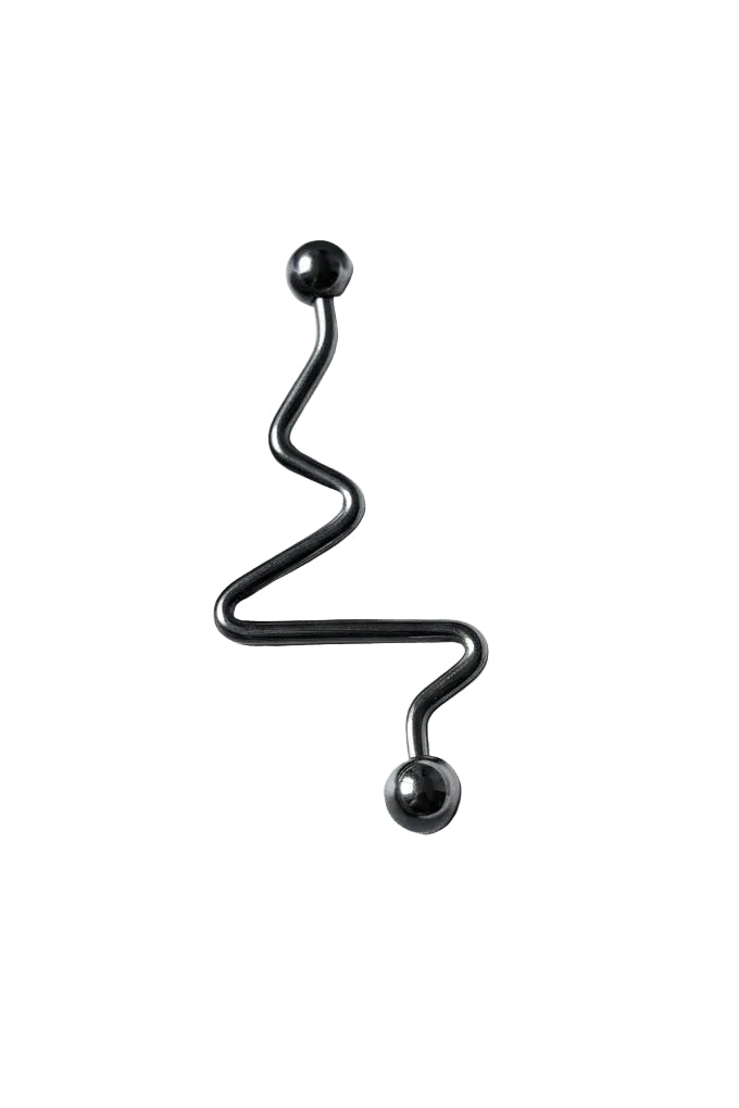  Zigzag Industrial Ear Barbell in 316l stainless steel 