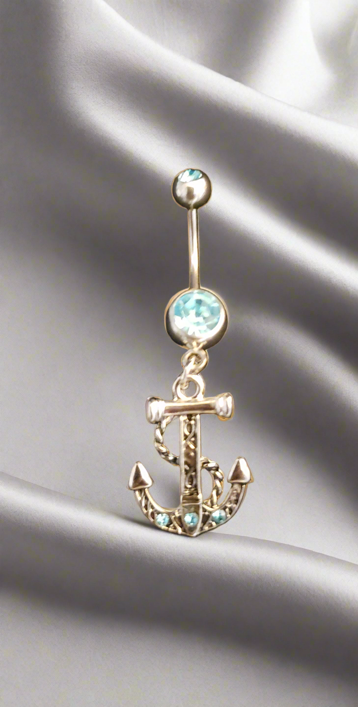 Belly Piercing Stainless Steel 316L with Dangling Anchor