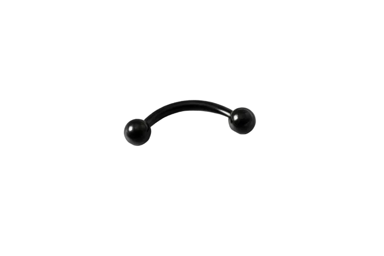 Black Titanium Ball Eyebrow Ring in black titanium front facing.