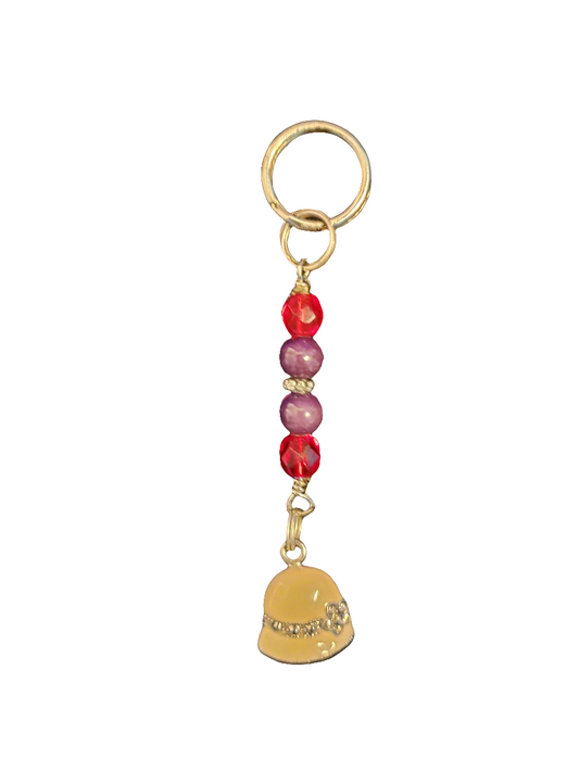 Handmade Mini Keychain with Pink Hat Charm