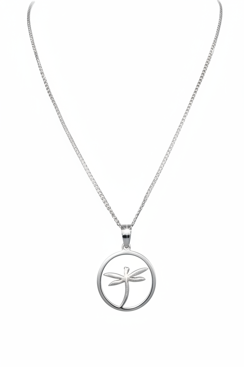 Dragonfly Steel Chain Necklace in 316l stainless steel.