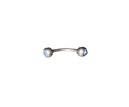 Sky Blue Crystal Steel Eye Brow Piercing